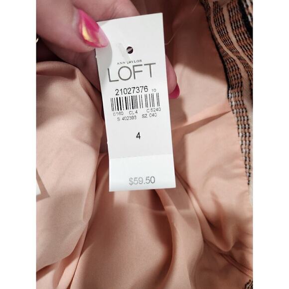 New Ann Taylor LOFT Multi-color Chevron Tweed Skirt Size 4 - Picture 6 of 6